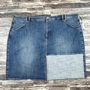 NYDJ Jean Skirt Womens Plus Size 26W Stretch Denim Front Slit w/ Lift & Tuck NWT